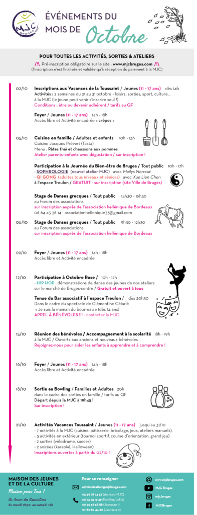 Programme MJC - Octobre 2024