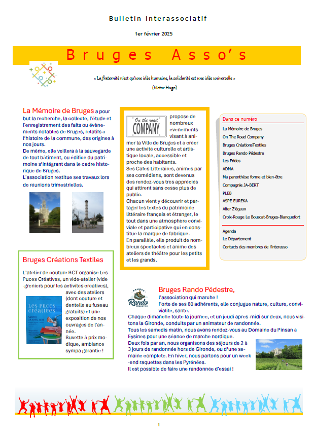 Bulletin Bruges Asso's - Février 2025